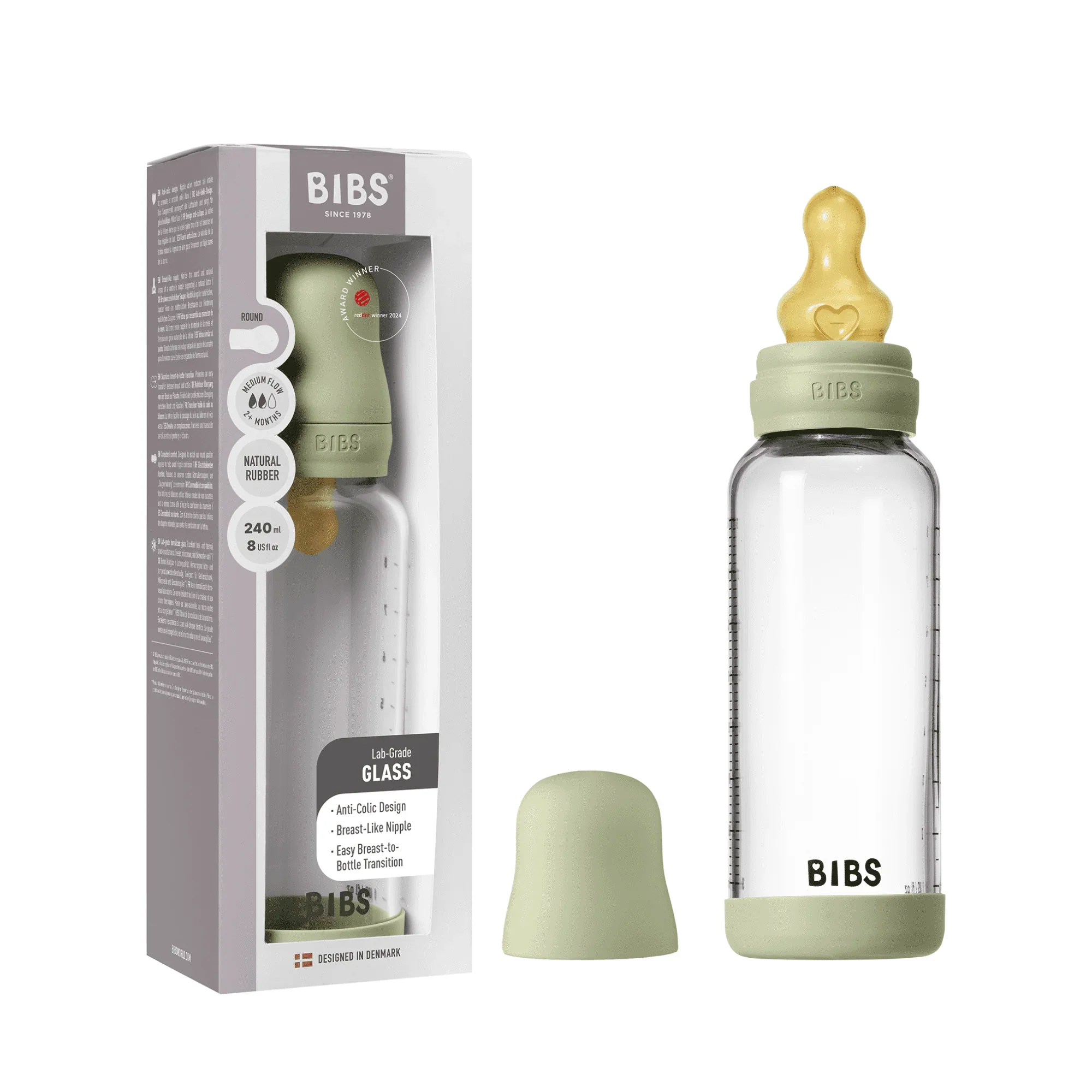 Bibs GLASS Baby Bottle Complete Set Latex 240 ml - Image 8