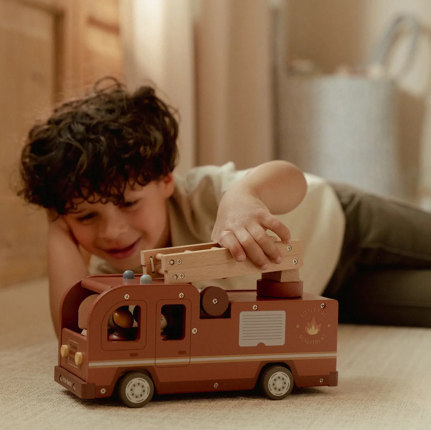 Little Dutch Wooden Fire Truck Set - Image 12