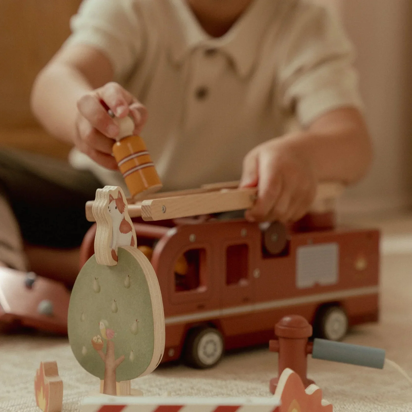 Little Dutch Wooden Fire Truck Set - Image 13