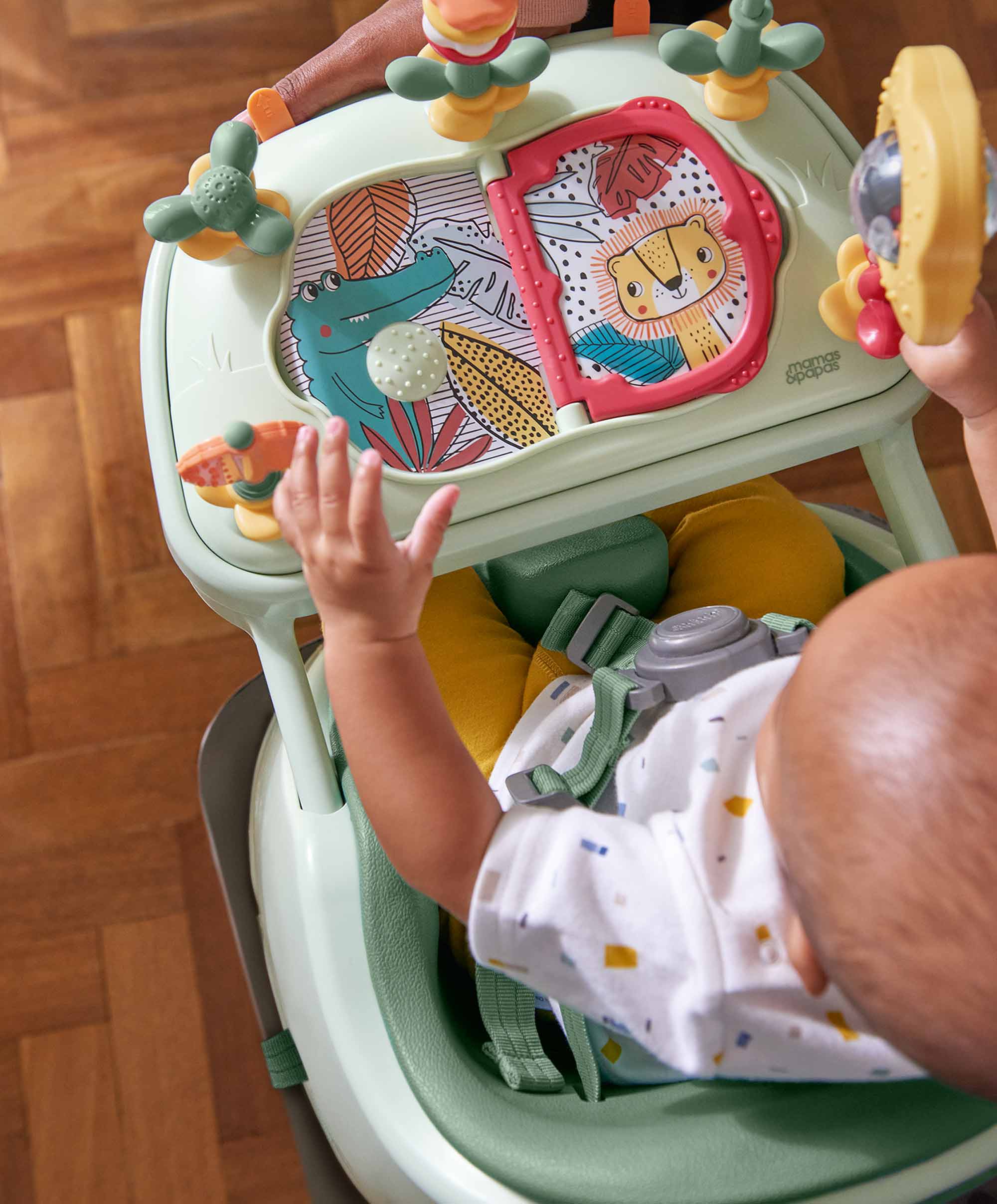 Mamas & Papas Bug 3-in-1 Floor & Booster Seat with Activity Tray - Eucalyptus - Image 5
