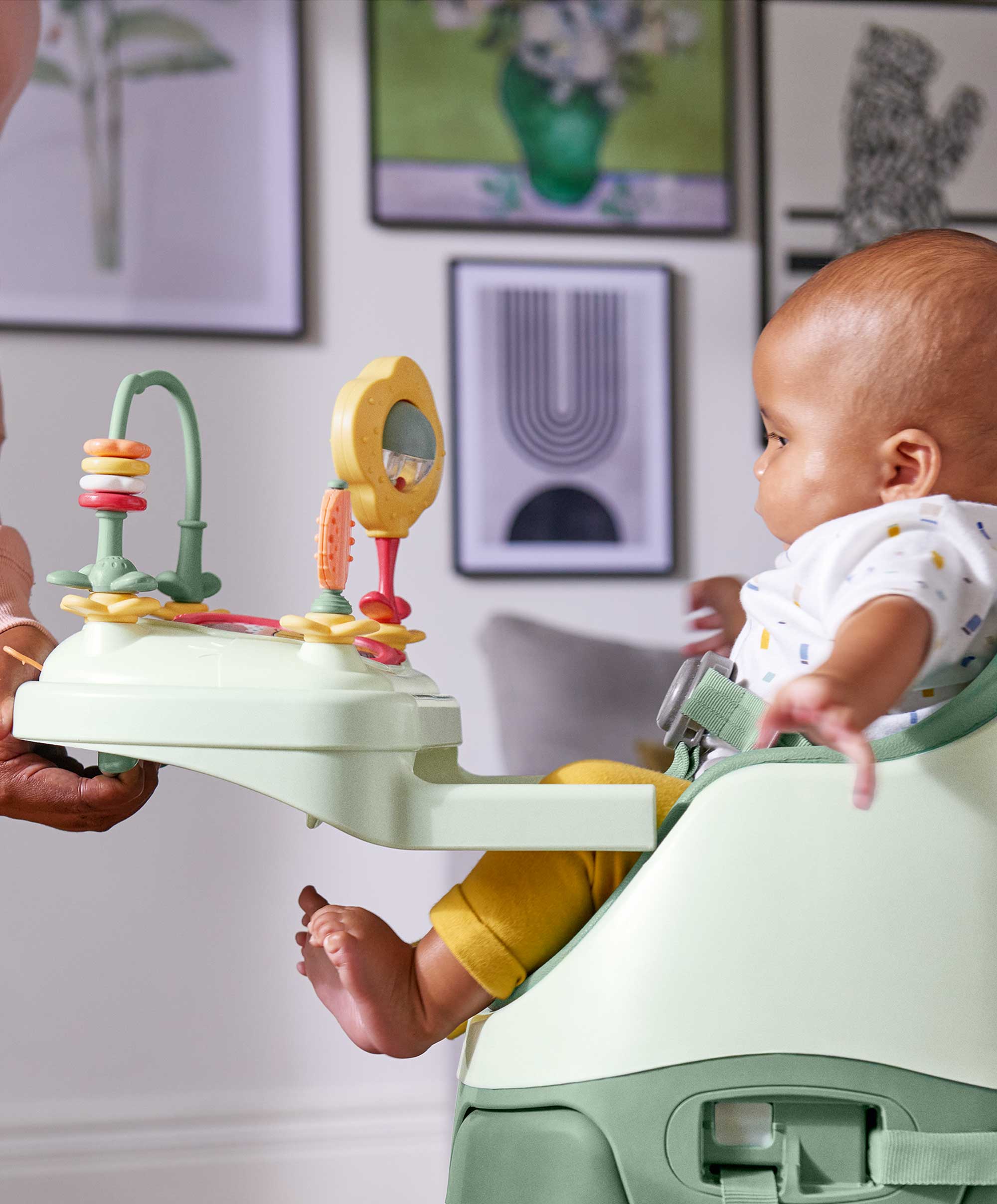 Mamas & Papas Bug 3-in-1 Floor & Booster Seat with Activity Tray - Eucalyptus - Image 6