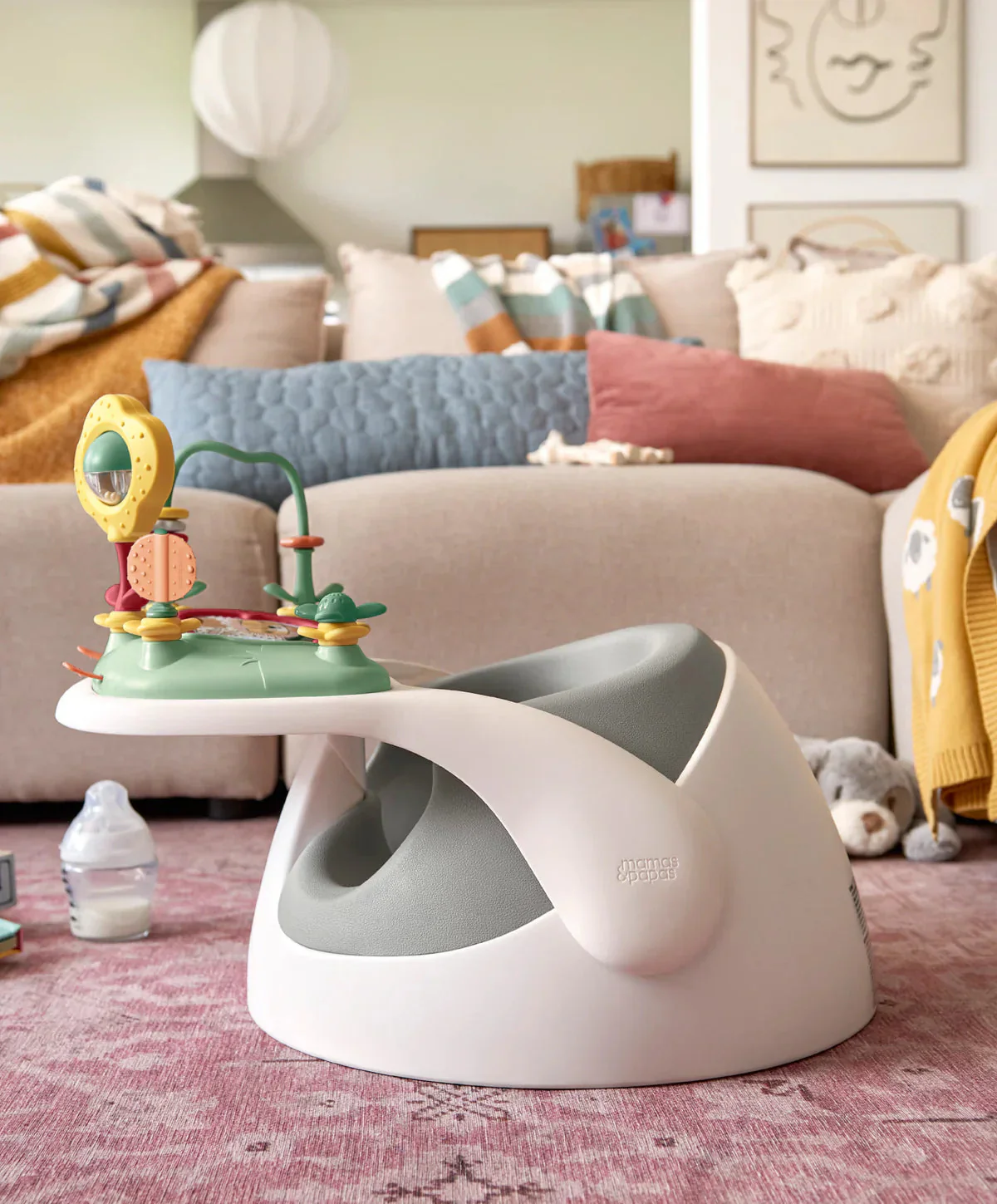 Mamas & Papas Snug Floor Seat with Activity Tray Pebble Grey - Image 7
