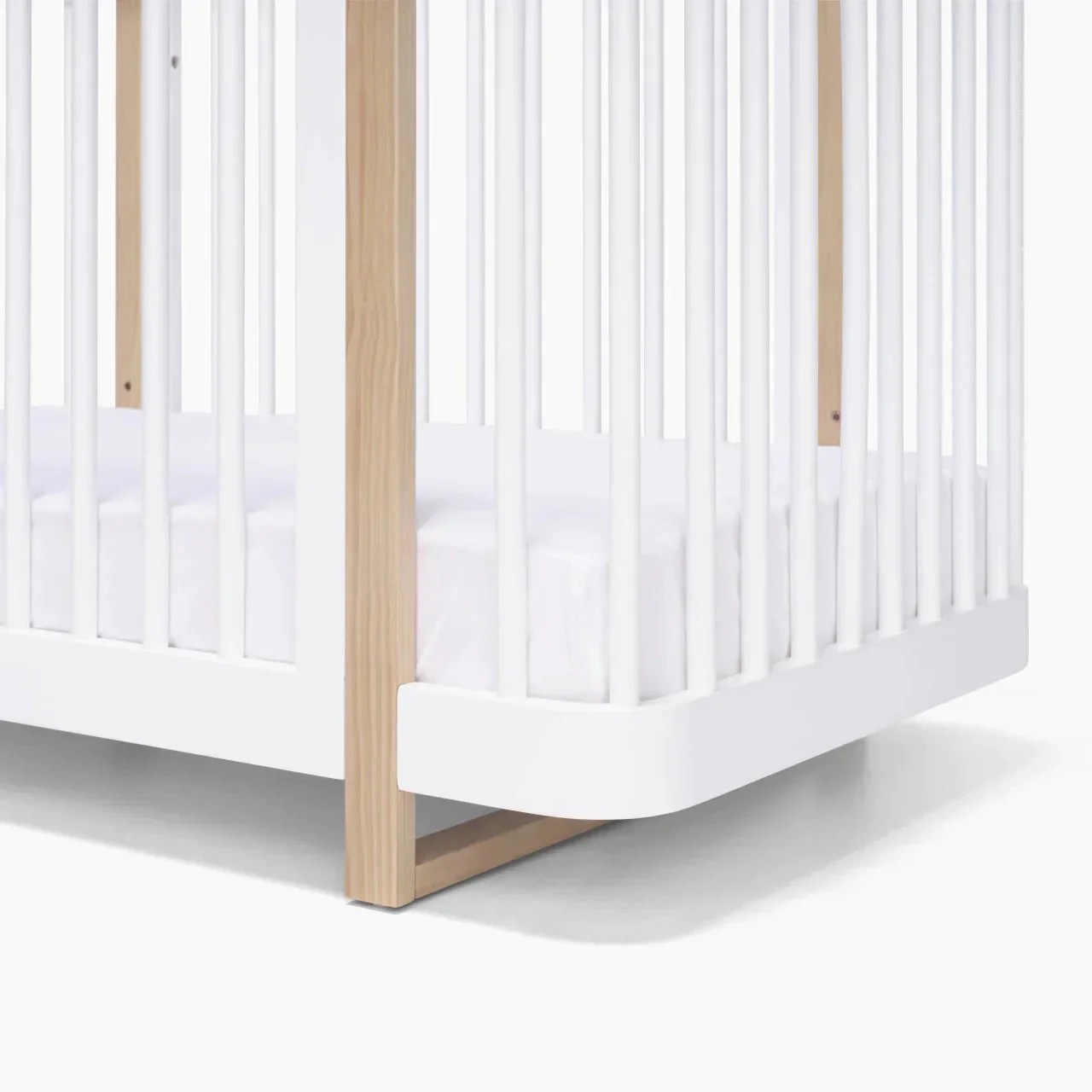 Seena Pisa Cot & Mattress -White & Sandstone - Image 5