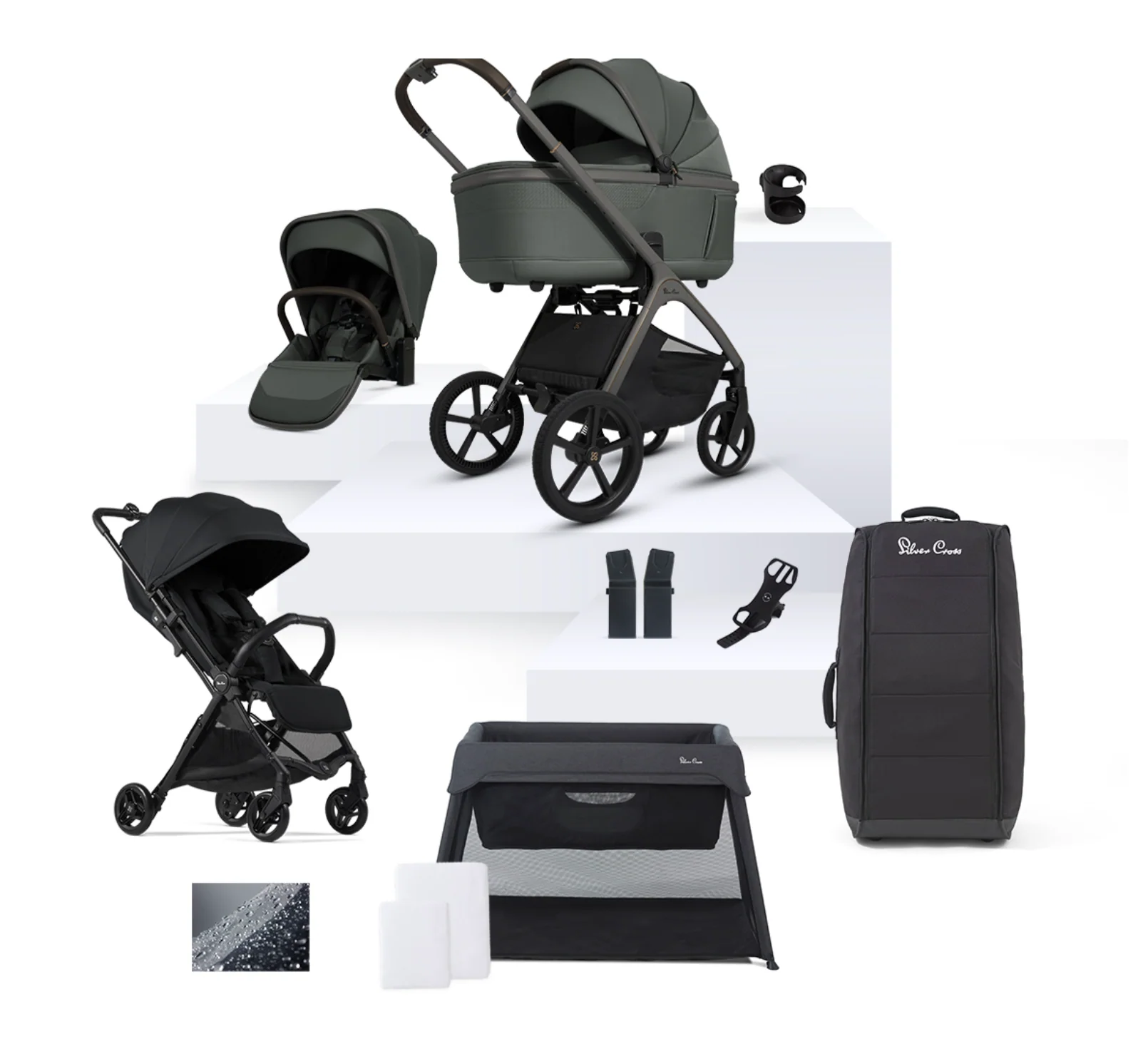 Silver Cross Cove Pewter Ultimate Travel Bundle (12 Piece)