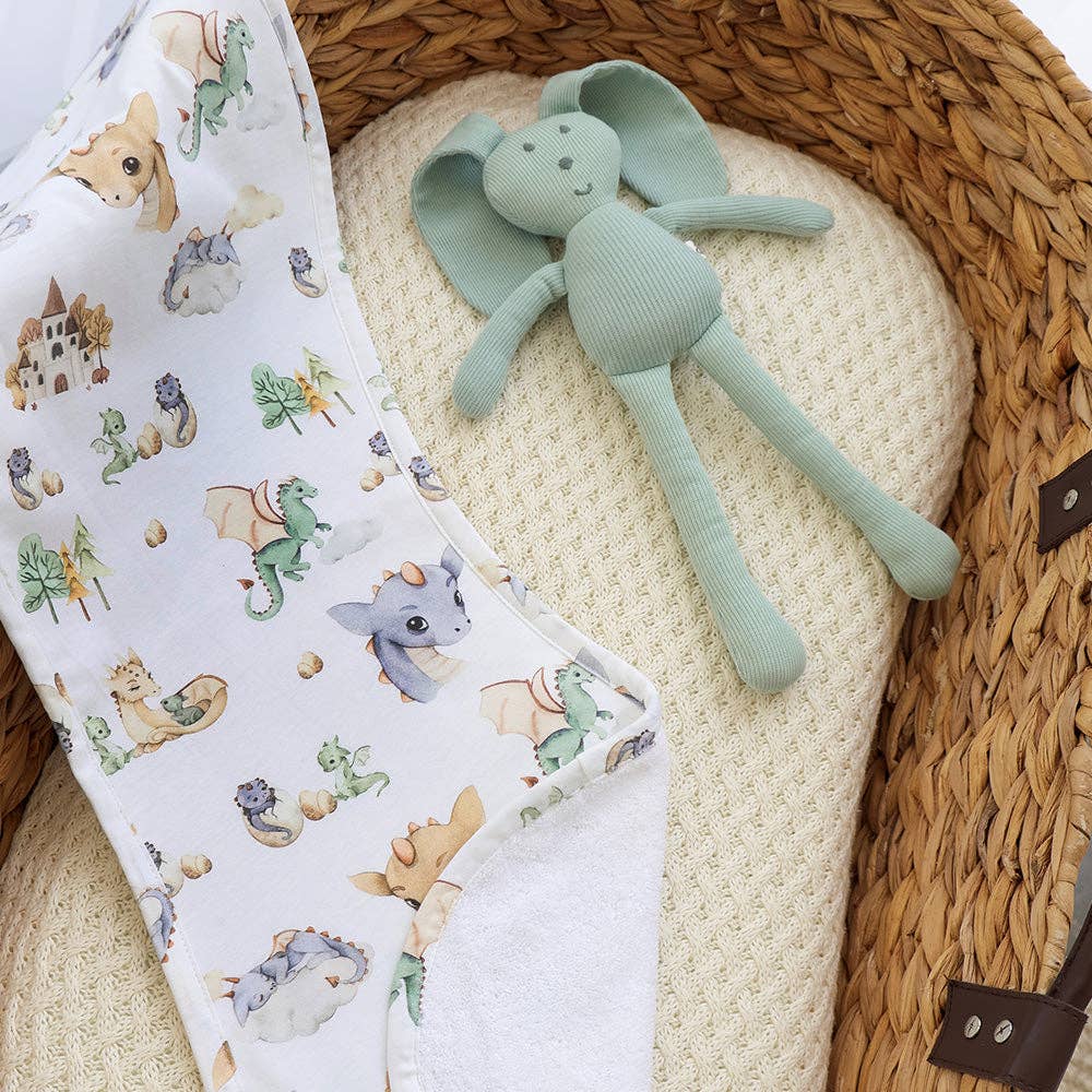 Snuggle Hunny - Dragon Organic Cotton Burp Cloth - Image 3