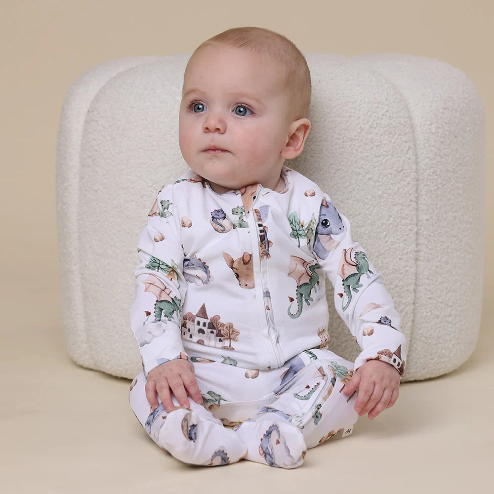 Snuggle Hunny Dragon Organic Snuggle Sleepsuit Zip Footie -Newborn (0000) - Image 7