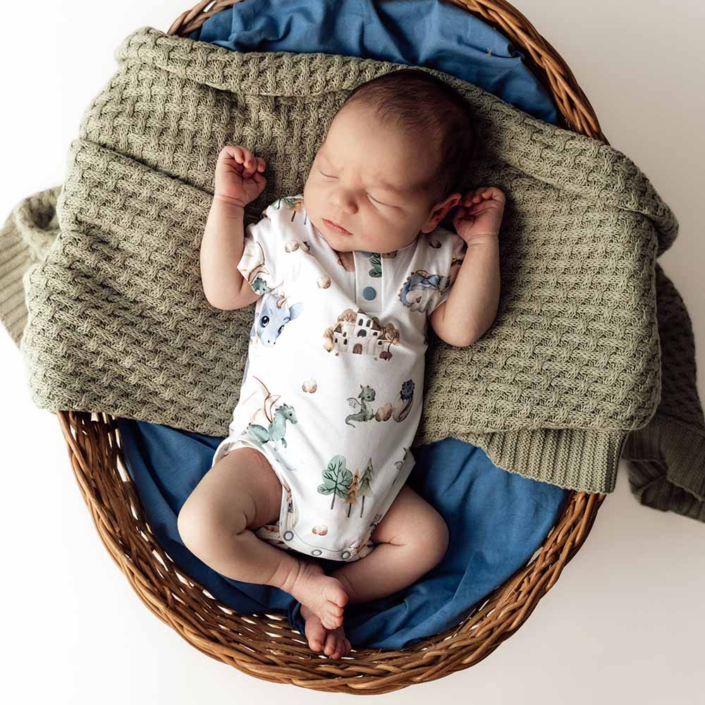 Snuggle Hunny - Dragon Short Sleeve Organic Bodysuit - 6-12 Months (0) - Image 2