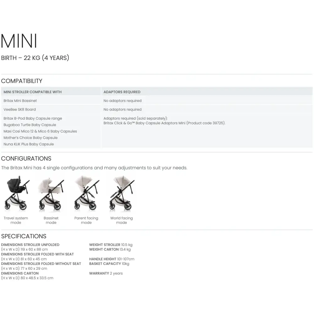 The Britax Mini Stroller with Bassinet - Image 3